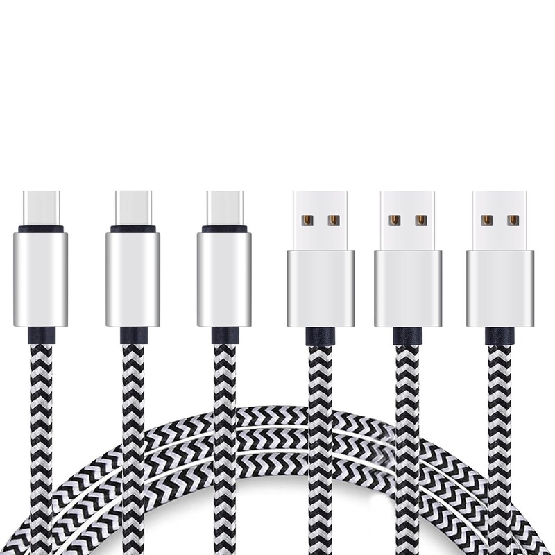 High-Speed 10ft USB-C to USB-A Cable - 3-Pack, Durable Nylon Braided Design gallery
