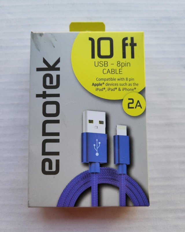 Ennotek 10 Feet USB – 8 Pin Cable – Compatible with 8 Pin Apple Devices iPhone