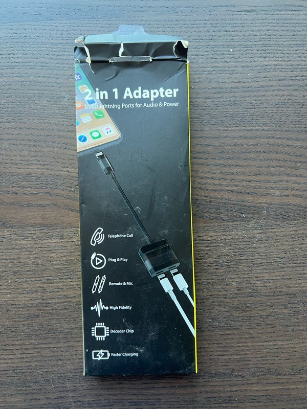 Lightening-2 In 1 Dual Adapter Audio Charging Splitter Cable Ear/Headphones iOS gallery