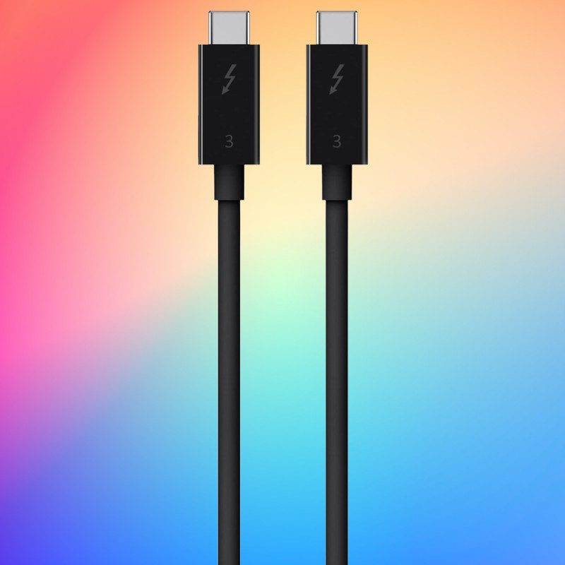 Thunderbolt 3 USB-C to USB-C Cable 1.6ft 100W Fast Charging Black gallery