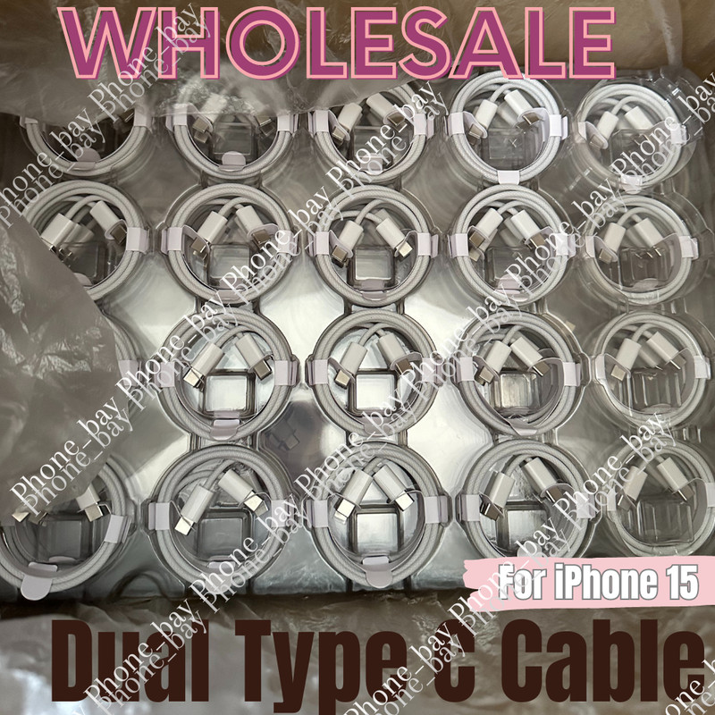 Braided Type C to USB C Cable PD Fast Charger Cord For iPhone 15 ProMax Plus Lot