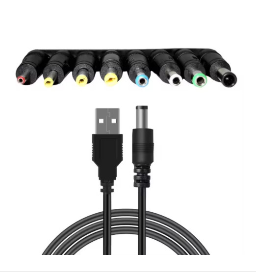 USB to DC 5.5×2.1mm Power Cable 5V with 8 Adapter Tips gallery