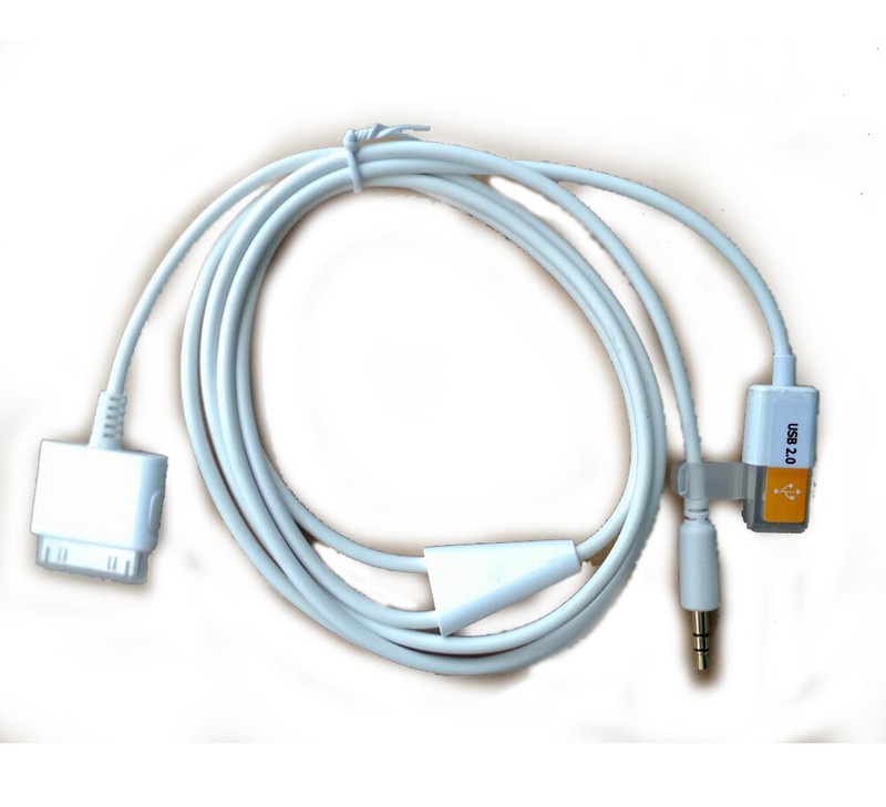 30pin Dock To 3.5mm Car AUX Audio USB Charger Cable for IPhone 3G 4G IPod Touch