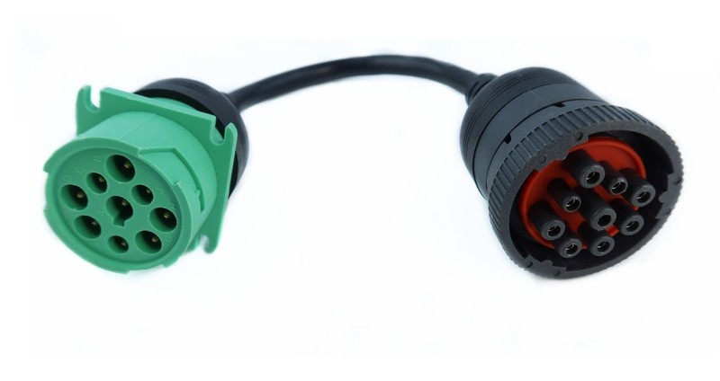 Gray 9Pin Type1 J1939 Port to New Green 9pin Type2 J1939 Port Cable Turn 9p T…