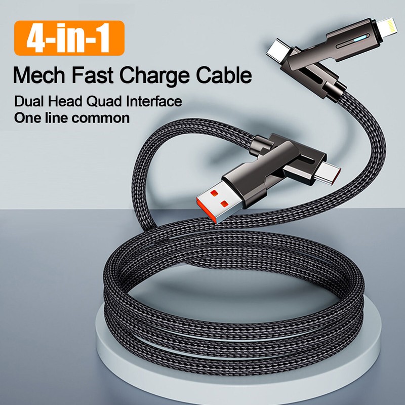4 in 1 Multi PD 100W USB Charging Cable USB C/iPhone Fast Charger Cord for Phone gallery