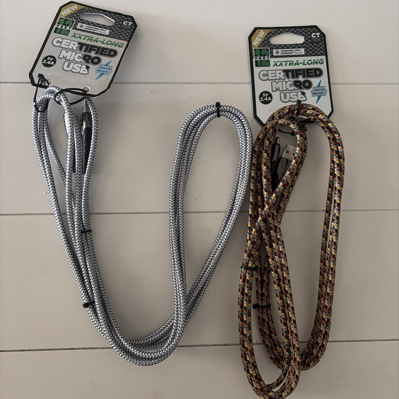2…CT Tek 12 Ft Micro USB Fast Charging Cables