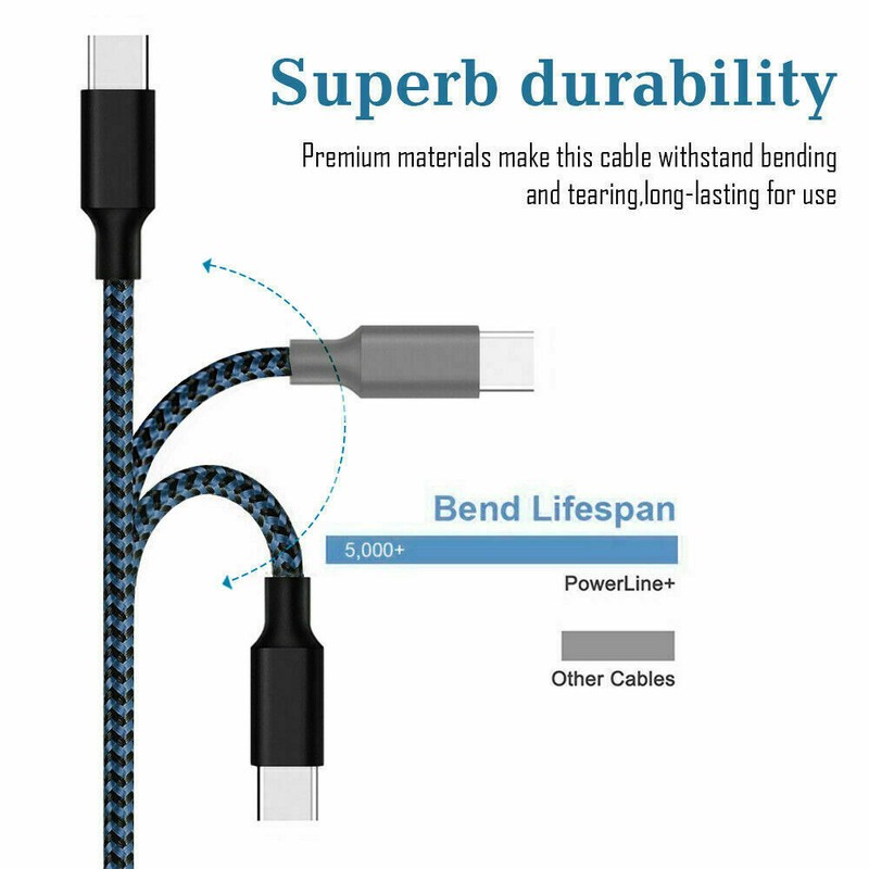 LOT Braided USB C Type-C Fast Charging Data SYNC Charger Cable 1/3/6/10FT LONG gallery