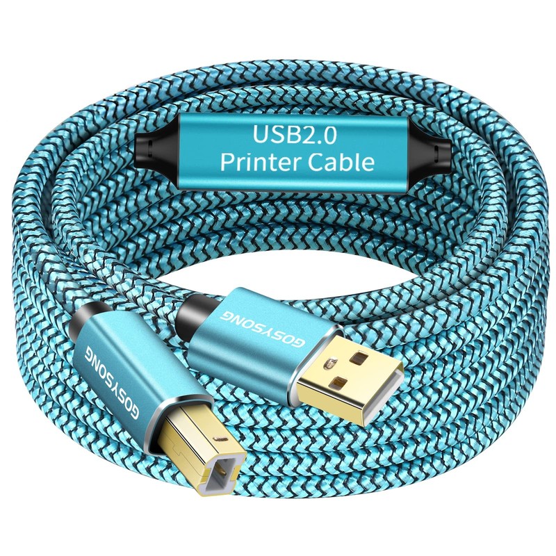 Active 40ft USB 2.0 A to B Cable High Speed Printer Cord Blue