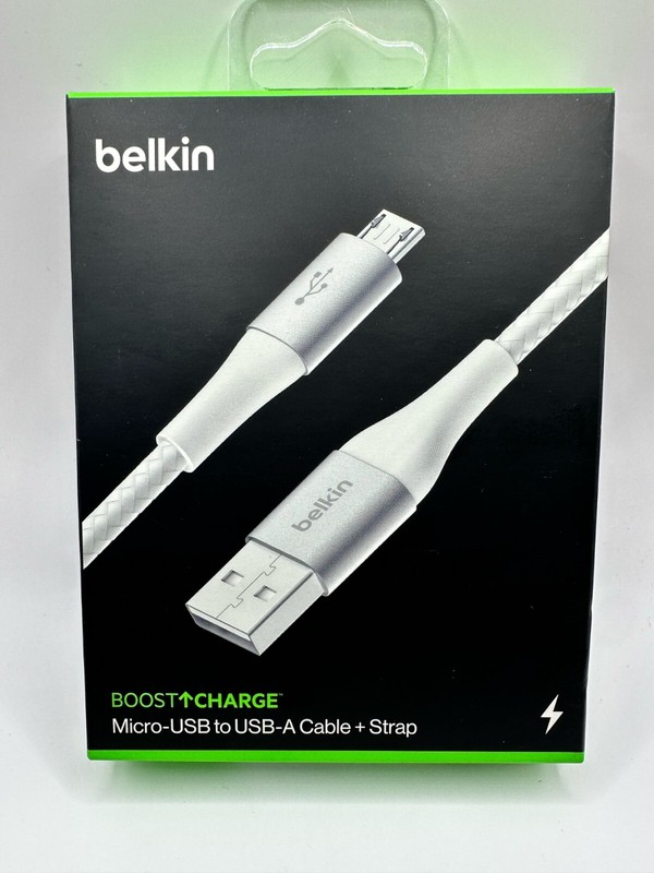 Belkin BOOST CHARGE Braided USB-A to Micro USB Cable 2m – White NEW SEALED BOX