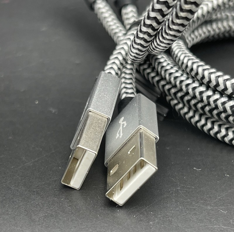 Lot of 2 Android Micro USB Cables Nylon Braided High Speed Charger Cords 31" gallery