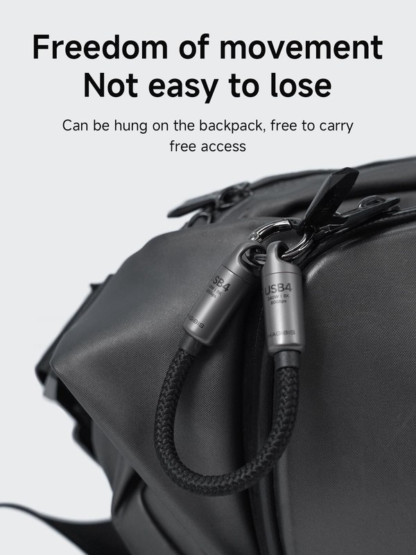 USB4 Cable Portable Keychain 0.5ft 80Gbps 240W Type C Video Data Sync Cord gallery