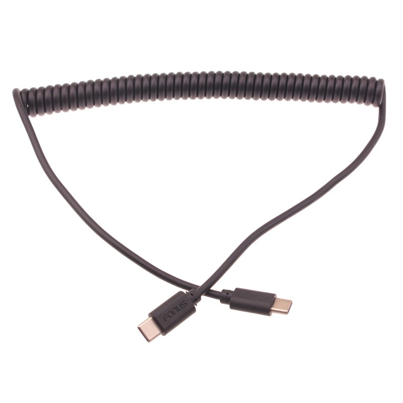For iPhone 15/Pro/Max/Plus USB-C to TYPE-C Coiled Cable Fast Charger Power Cord