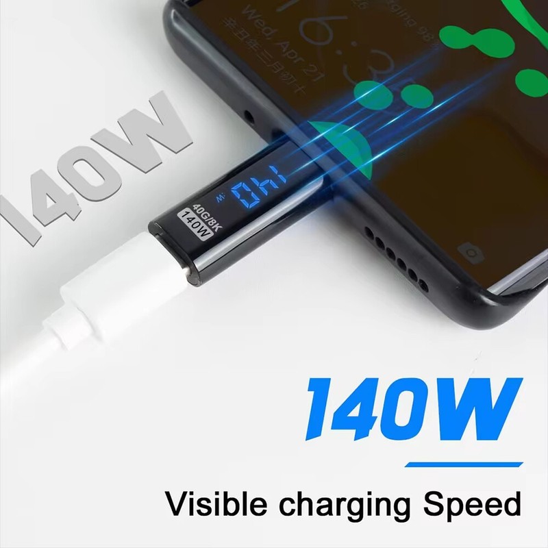 140W 40Gbps 8K USB C Adapter PD3.1 LED Type C Connector for iPhone MacBook gallery