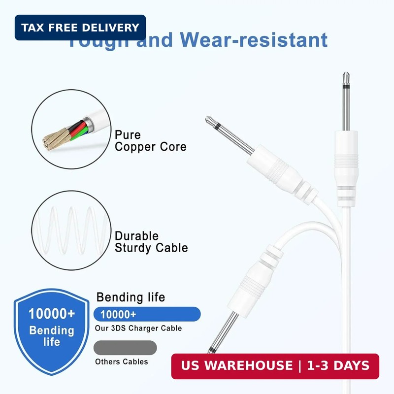 Vanjua 2 Pack Replacement DC Charging Cable, USB to DC 2.5mm Fast Charger Cord A gallery