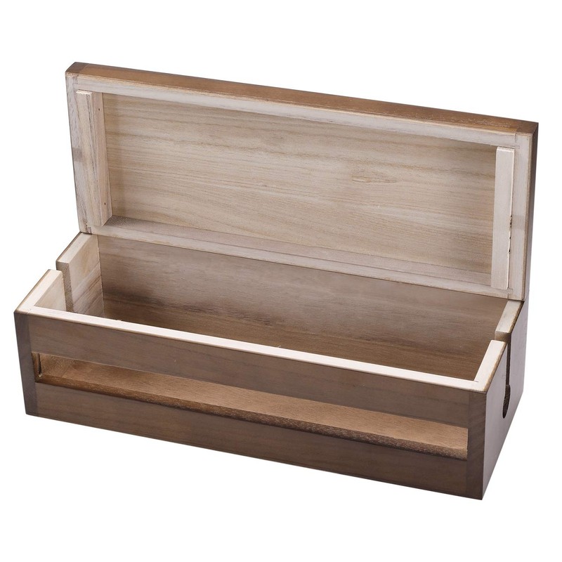 Changsuo Cable Management Box Wooden Cord Organizer for Large, Brown gallery