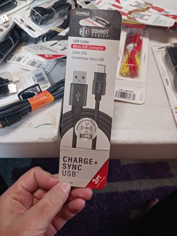 1 3ft Micro USB Charger Cord. Random Cord Color. New Some Are Opened Box gallery