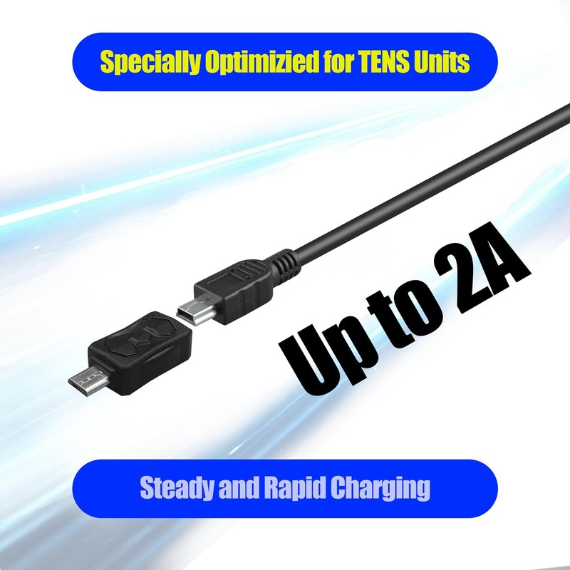 Mini USB Charger Cable Micro Adapter Fits Muscle Stimulator TENS Unit Cord gallery