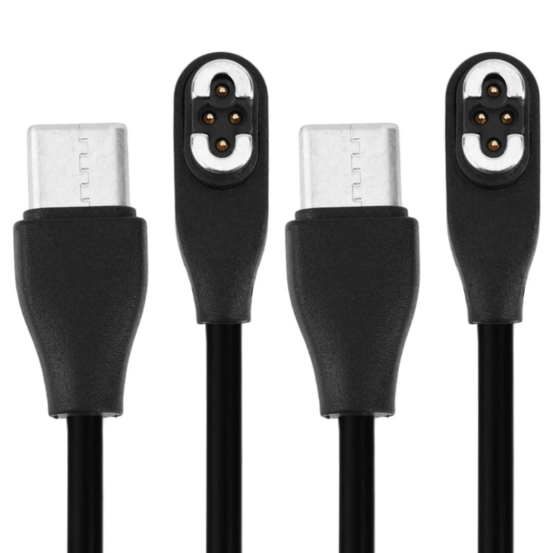 Magnetic Charging Cables for Shokz OpenSwim Pro S710, 2pcs Black Portable 1m