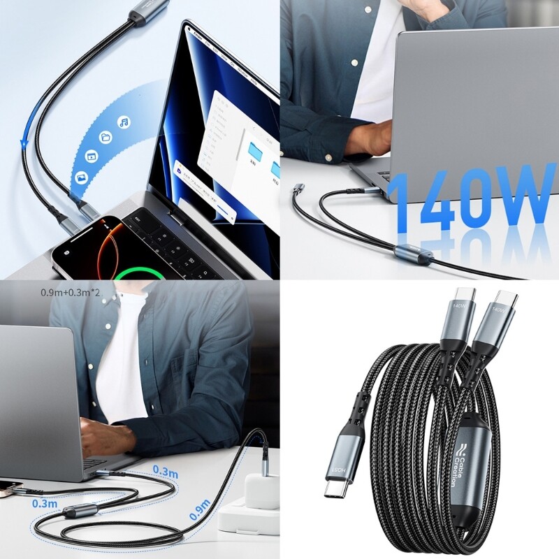 USB C to USB C Data Cord PD140W Fast Charge 480Mbps Data Transfer Cable Line gallery