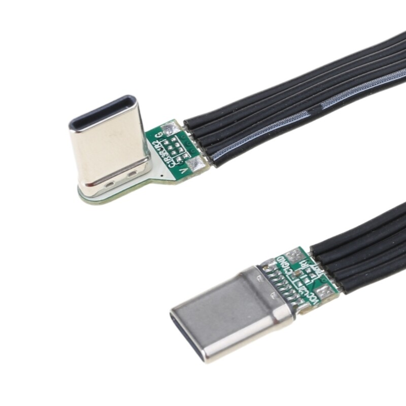 Flexible Flat Silicone USB C to C Cable Angled Cord for Camera and Smartphones gallery