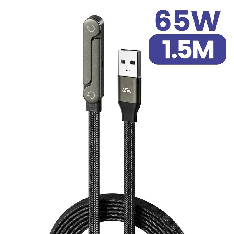 2-in-1 Invisible Holder Charger Cable 240W Fast Charging Cord with Phone Stand