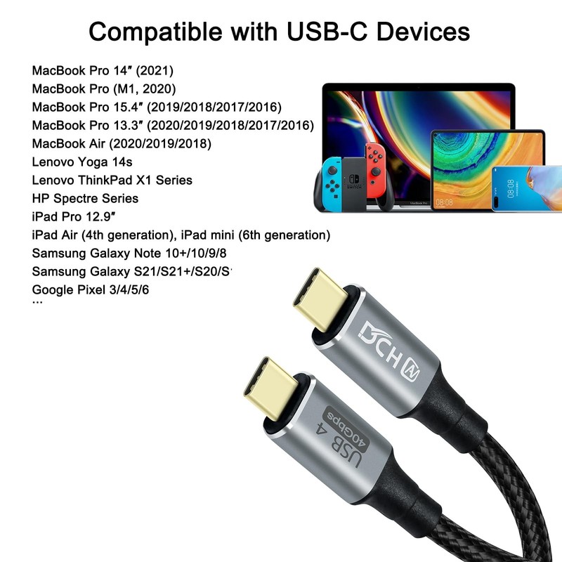 4ft USB 4 Cable USB to USB 8K HD Display Video 40 Gbps Data Transfer 100W Fas... gallery