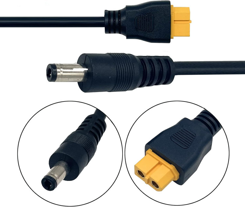 2Packs XT60 Adapter Cable XT60 Charging Cable XT60 Female Bullet Connector to Ma gallery