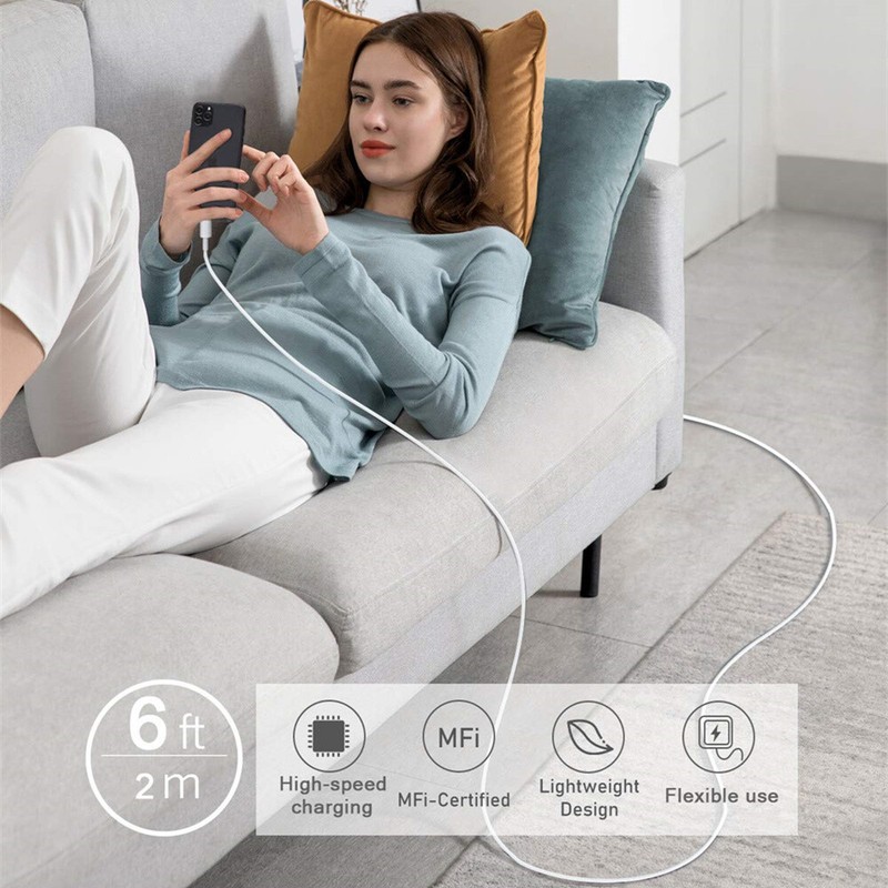 2Pack PD 20W Fast Wall Charger USB-C to i Phone Cable For A pple 14/13/12/11 Pro gallery