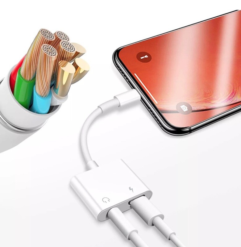 Dual Adapter 3.5mm Headphone & Charger 2in1 Adapter for iPhone gallery