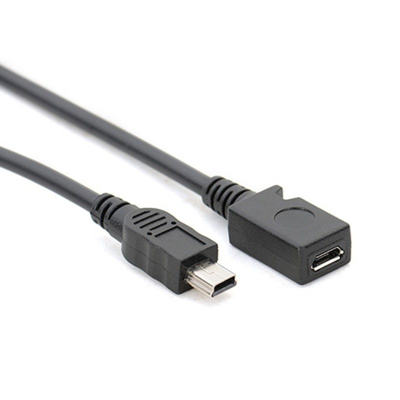 Micro USB to Mini USB Converter Line for Disk/Fan/Card Reader Cord MP4 Black gallery