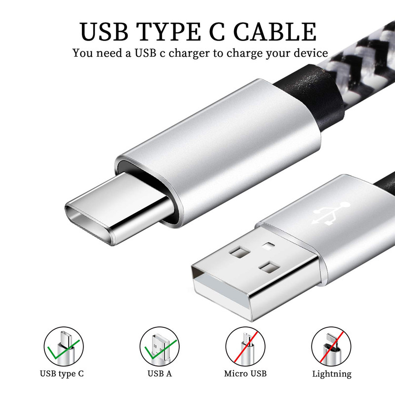 USB Type C Cable, 5 Pack (6FT) Nylon Braided USB C Cables 3A Fast Charging Charg gallery