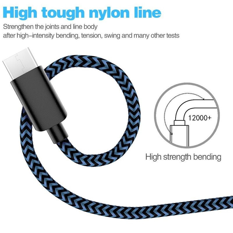 5Pack USB-A to USB-C Fast Charging 3A Cable 3/3/6/6/10FT for Samsung LG Pixel gallery
