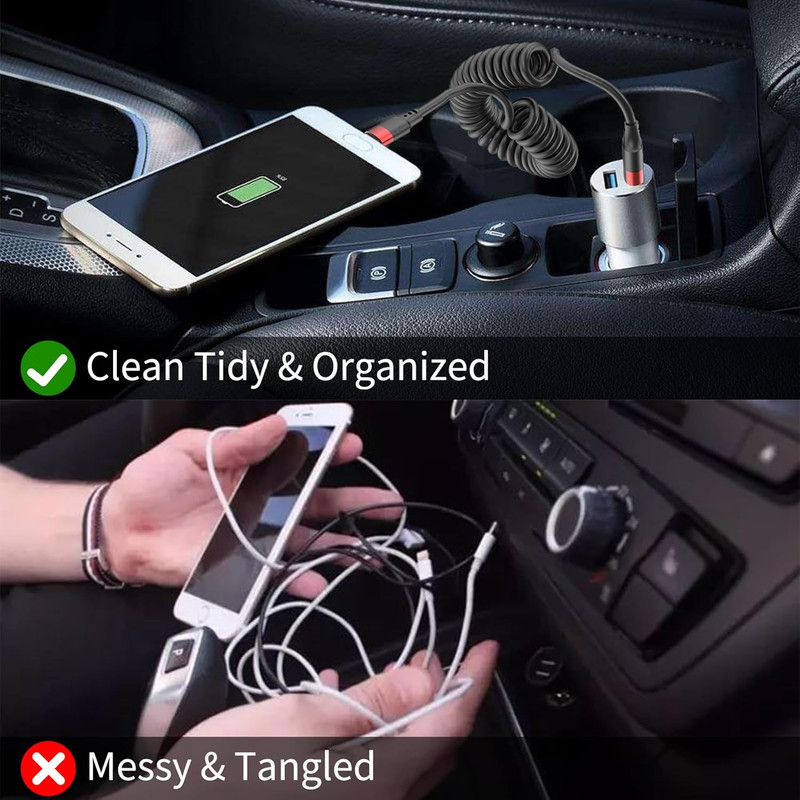 Coiled USB C to USB C Cable, 2 Pack 3FT USBC Car Charger Cord, USBC to USBC Coil gallery