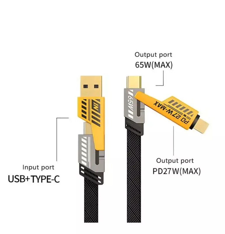 4in1 USB Type-C Cable 4ft Data Cord Super Fast Charging Cable For iPhone Samsung