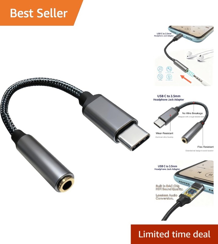 Compact USB-C to Aux Audio Adapter – Enhanced Sound Quality & Wide Compatibility