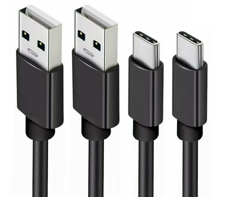 2Pack USB-C Type C Fast Charger Cable For Samsung Galaxy S8 S9 S10 Plus S20 BLK