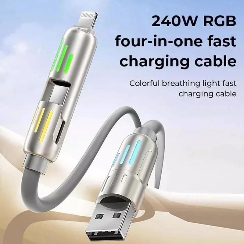 2X 4 in 1 Multi-USB Charging Cable for iphone Fast Charging/With USB A+ Type-C gallery