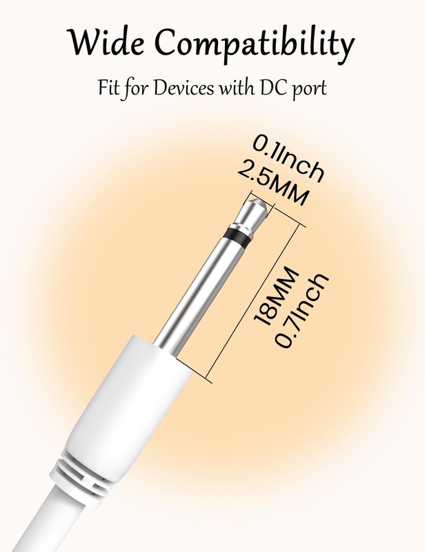 DC Charger 2.5mm Fast USB DC Charging Cable 2.7ft USB A Pin Cord 2 PCS gallery