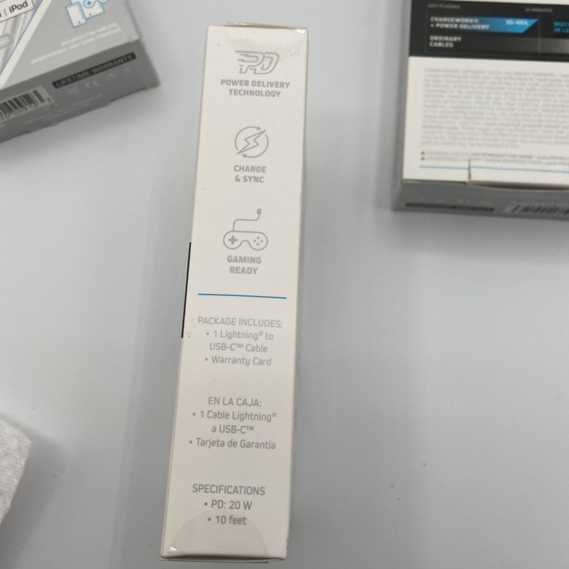 Apple to USB-C Cable ChargeWorx CX4630WH 10 Ft Power Delivery White iPhone gallery
