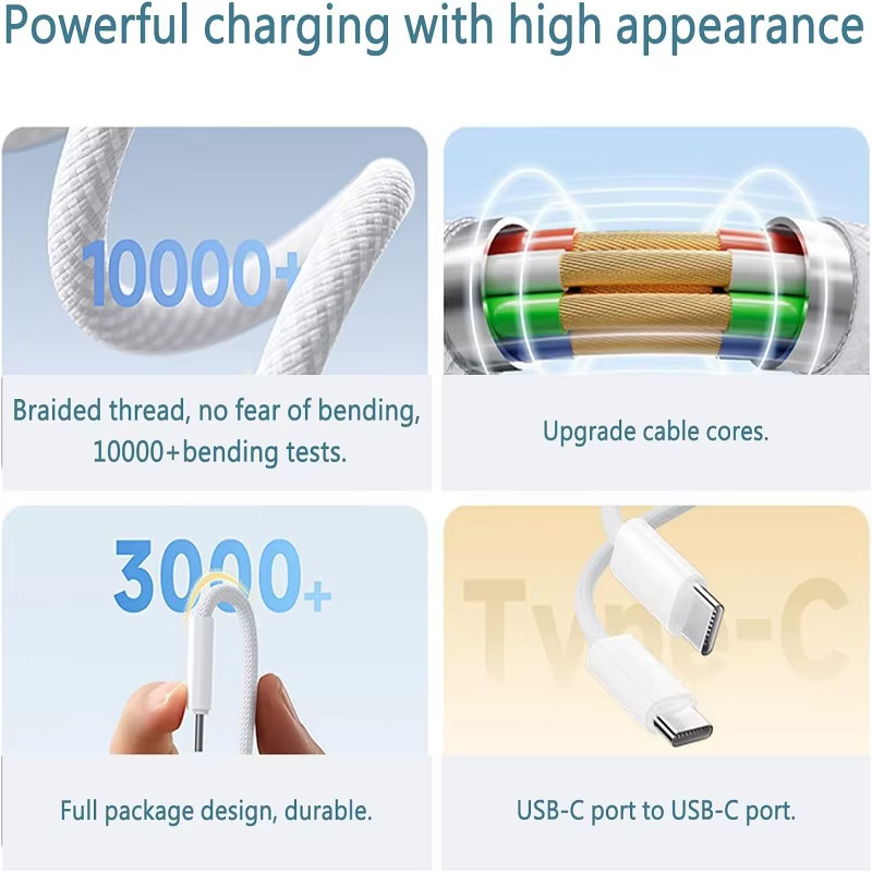 3M, 60W PD USB-C to USB C Fast Charger Cable Type C Quick Charging gallery