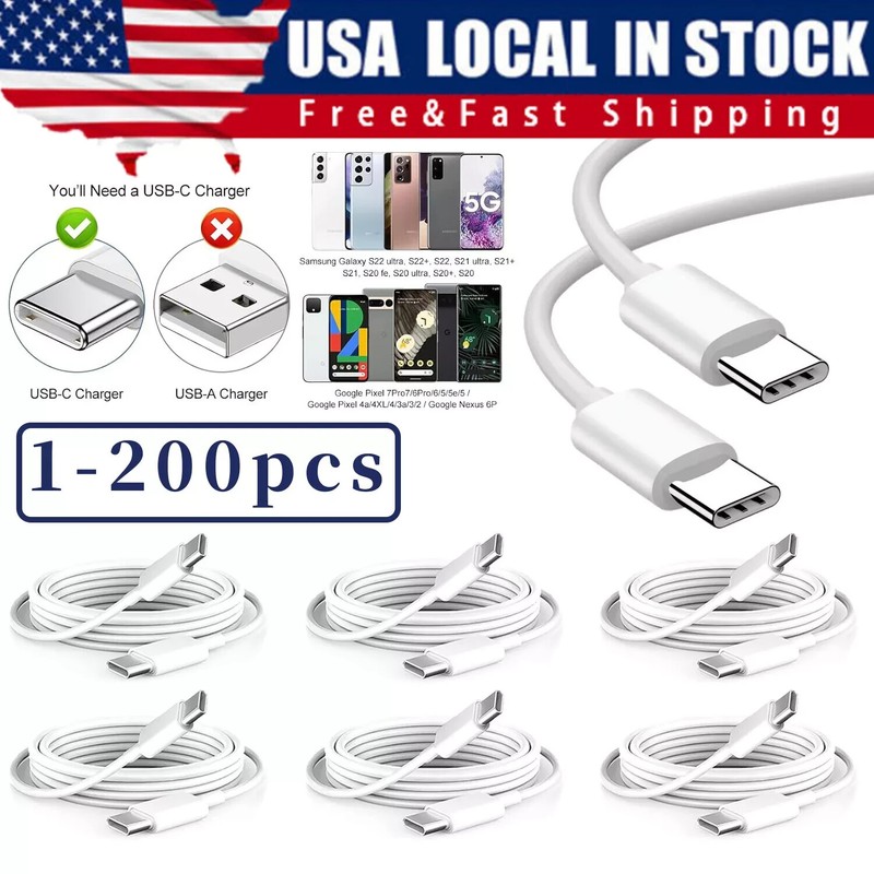 Lot 10/200 pack For iPhone 15 16 Pro USB-C to USB-C Cable Type C Charging Cord gallery