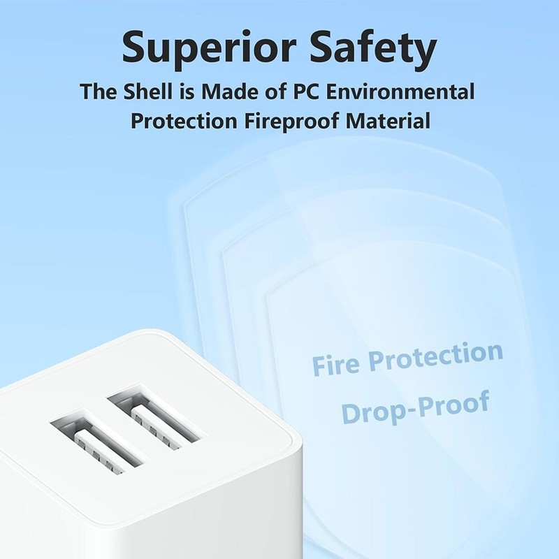 Dual Port USB Fast Home Wall Charger Block 5V 2.1A Power Adapter For iPhone iPod gallery