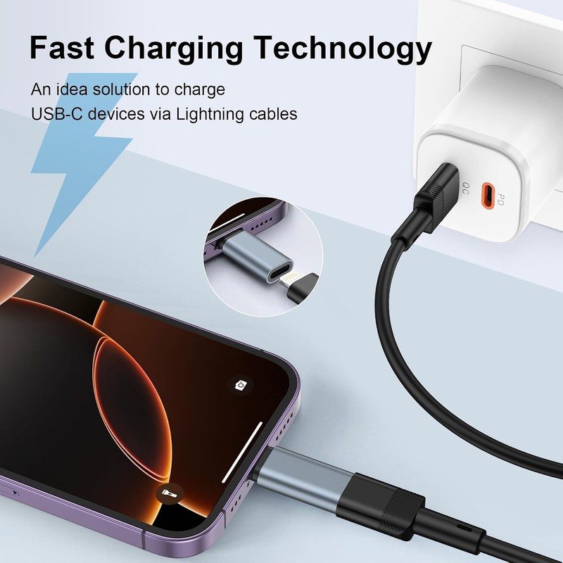 3 Pack Lightning to USB C Adapter [Apple MFi Certified] for iPhone 17e 17 Air Pr gallery