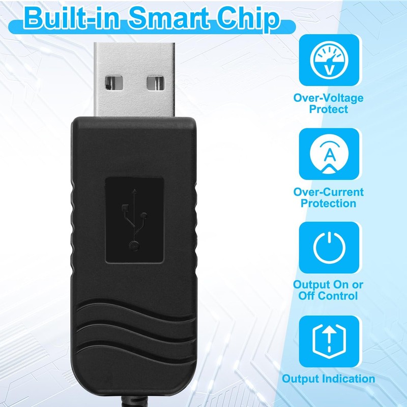 USB to DC 5V Power Cord 3FT Barrel Plug 5.5x2.1mm with 10 Tips On/Off Switch gallery