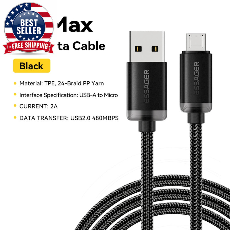 Micro USB Cable Fast Charging Data Cable for Xiaomi Realme Huawei OPPO Samsung M gallery