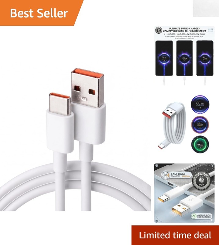 Durable 1M USB C Turbo Charge Cable for Xiaomi – 6A Fast Charge & Data Transfer