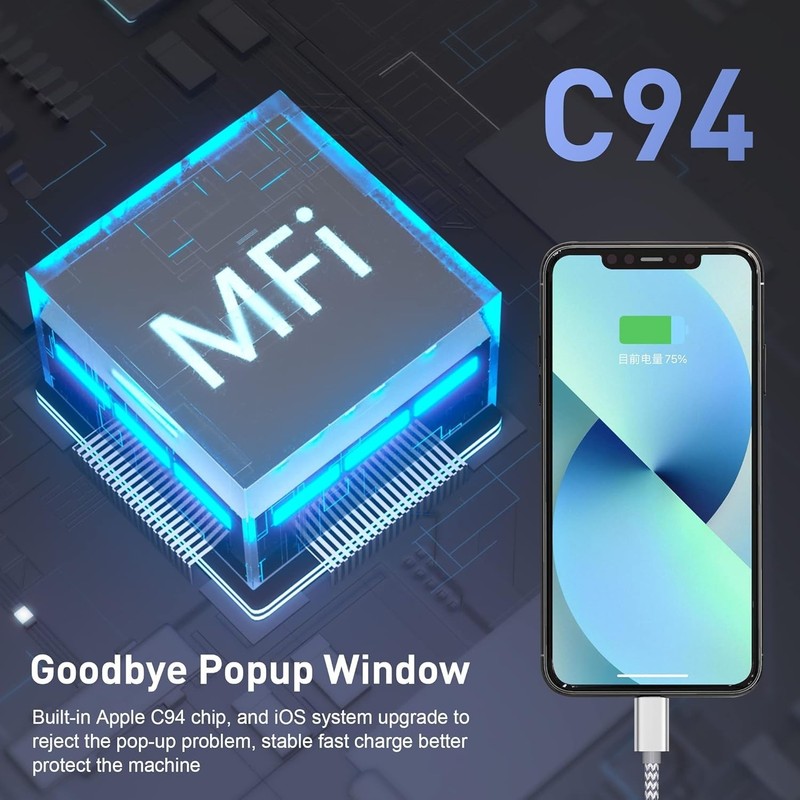 USB C to Light ning Cable 3Pack 6 FT Apple MFi Certified iPhone Fast Charger Typ gallery