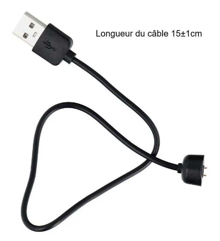 15cm Black USB A Charging Cable For XIAOMI Mi Band 7 (Connected Watch) gallery