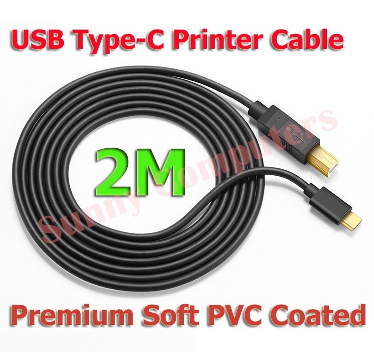 USB 3.1 Type-C to USB 2.0 Type-B M/M Cable 2M Printer Scanner PC Adapter Cord AU gallery