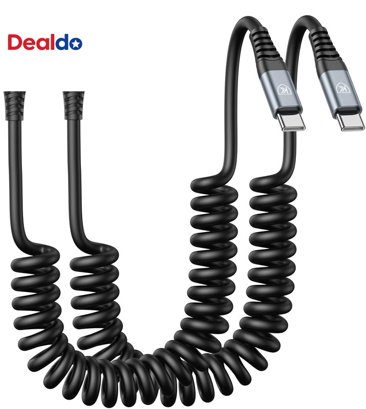 USB C to C Cable 3Ft 2Pack Coiled USB C Charger Cable for Car Type C Fast Chargi